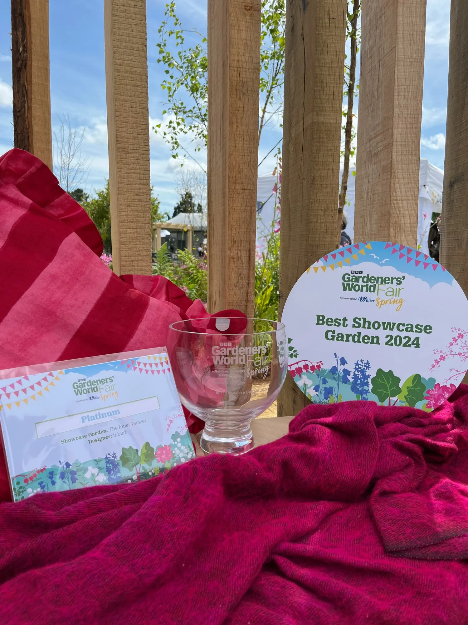 Glass trophy and certificate from the BBC Gardeners' World Spring Fair 2024